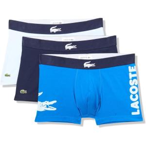 imageLacoste Mens Long Stretch Cotton Jersey Boxer Brief 3packGypsy BlueLight BlueNavy Blue