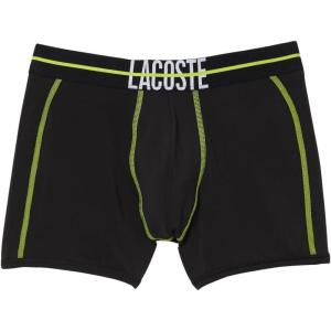 imageLacoste mens Cotton Stretch Big Croc Print Trunks 3packGraphite With BlackBright Lime Waistbands