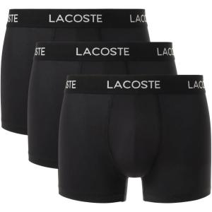 imageLacoste mens Cotton Stretch Print Animation Trunks 3packBlack With Black Waistbands