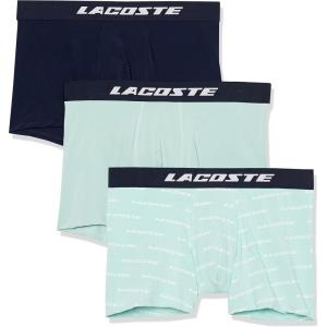 imageLacoste mens Cotton Stretch Print Animation Trunks 3packSoft MintNavy BlueArctic Blue
