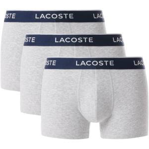 imageLacoste mens Cotton Stretch Tricolor Waistband Trunks 3packDove Grey