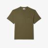 imageLacoste Mens Cotton TShirt with Breast PocketKhaki Pocket