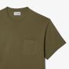 imageLacoste Mens Cotton TShirt with Breast PocketKhaki Pocket