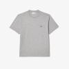 imageLacoste Mens Cotton TShirt with Breast PocketSilver Chine Pocket
