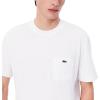imageLacoste Mens Cotton TShirt with Breast PocketWhite Pocket