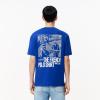 imageLacoste Mens Crew Neck Short Sleeve Classic Fit Graphic TShirtCaptain Blue Animated