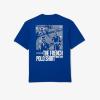 imageLacoste Mens Crew Neck Short Sleeve Classic Fit Graphic TShirtCaptain Blue Animated