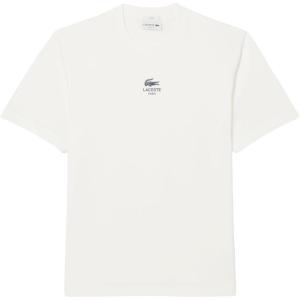 imageLacoste Mens Cotton Logo TeeWhite Rubber Print