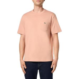 imageLacoste Mens Cotton TShirt with Breast PocketBrown Pocket