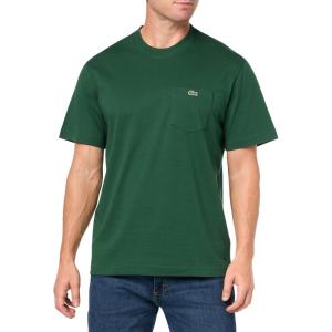 imageLacoste Mens Cotton TShirt with Breast PocketGreen Pocket