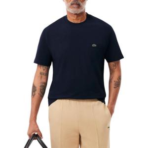 imageLacoste Mens Cotton TShirt with Breast PocketNavy Blue Pocket
