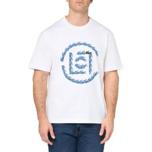 imageLacoste Mens Crew Neck Short Sleeve Classic Fit Graphic TShirtWhite