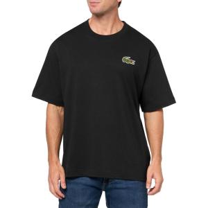 imageLacoste Mens Crew Neck Short Sleeve Loose Fit Classic TShirtBlack
