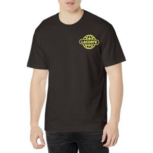 imageLacoste Mens Crew Neck Short Sleeve Relaxed Fit Graphic TShirtBlack Back Graphic