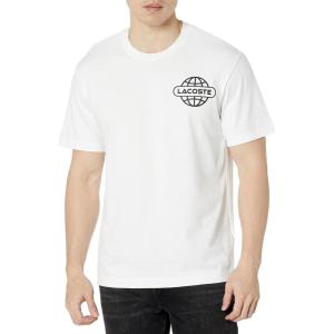 imageLacoste Mens Crew Neck Short Sleeve Relaxed Fit Graphic TShirtWhite Back Graphic