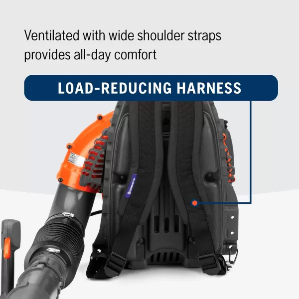 Husqvarna 360BT 65.6cc 2-Cycle Gas 890 CFM 232 MPH Backpack Leaf Blower , Orange
