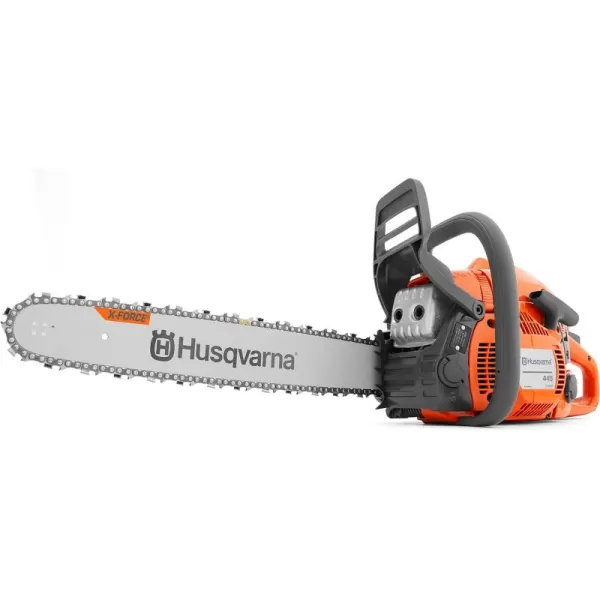 Husqvarna 445 Gas Powered Chainsaw, 50-cc 2.8-HP, 2-Cycle X-Torq Engine, 18 Inch Chainsaw with Automatic Oiler, For Wood Cutting and Tree Trimming