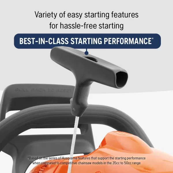 Husqvarna 445 Gas Powered Chainsaw, 50-cc 2.8-HP, 2-Cycle X-Torq Engine, 18 Inch Chainsaw with Automatic Oiler, For Wood Cutting and Tree Trimming