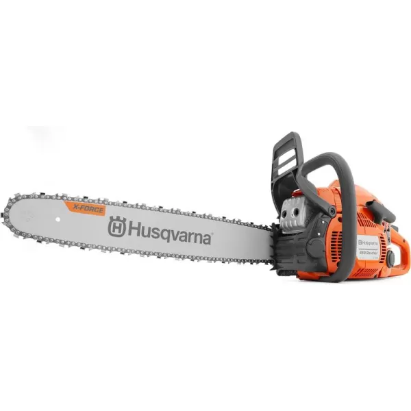 Husqvarna 450 Rancher Gas Powered Chainsaw, 50.2-cc 3.2-HP, 2-Cycle X-Torq Engine, 20 Inch Chainsaw with Automatic Oiler, For Tree Pruning, Yard Cleanups and Firewood Cutting