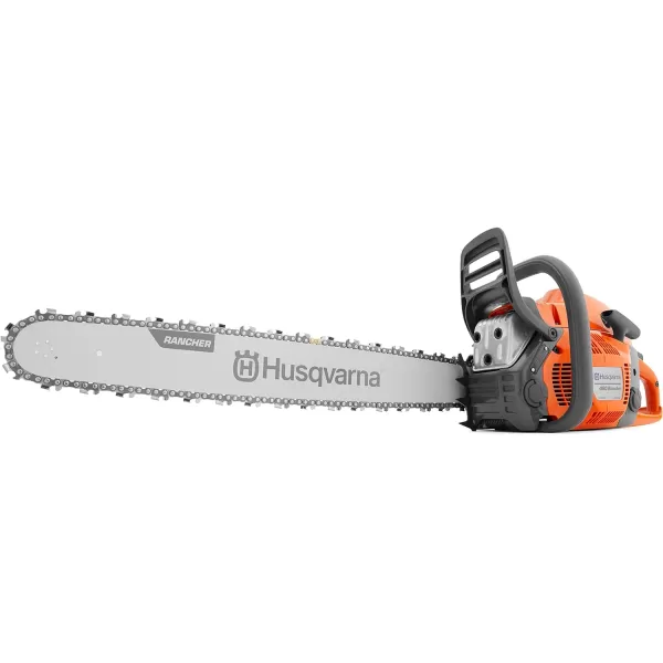 Husqvarna 460 Rancher Gas Powered Chainsaw, 60.3-cc 3.6-HP, 2-Cycle X-Torq Engine, 24 Inch Chainsaw with Automatic Adjustable Oil Pump, For Wood Cutting, Tree Trimming and Land Clearing