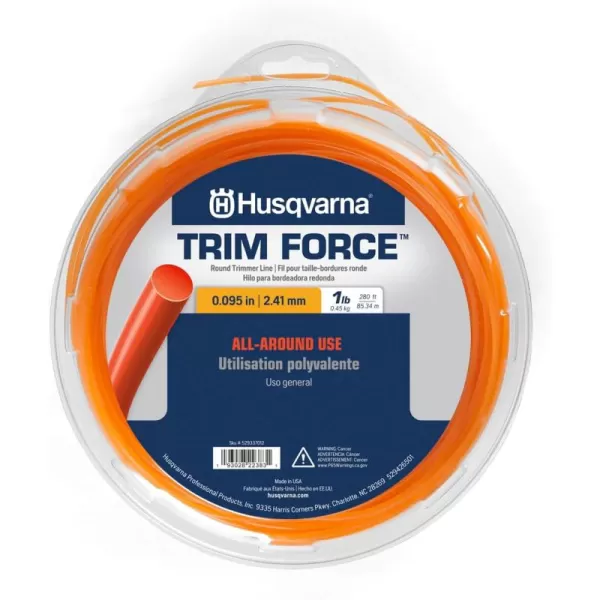 Husqvarna 529337011 095" x 140' TrimForce Round Trimmer line, Orange
