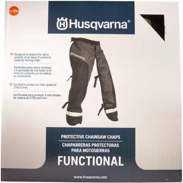 Husqvarna 587160702 Chain Saw Chaps Protective Functional Leg Wear,Black