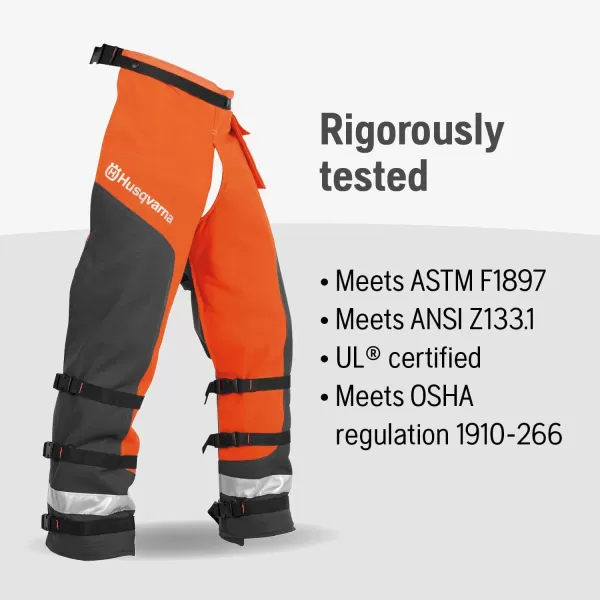 Husqvarna 587160702 Chain Saw Chaps Protective Functional Leg Wear,Black