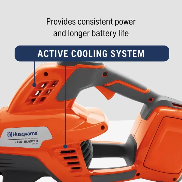 Husqvarna Leaf Blaster 350iB Battery Powered Cordless Leaf Blower, 200-MPH 800-CFM Brushless Leaf Blower, 40V Lithium-Ion Battery and Charger Included