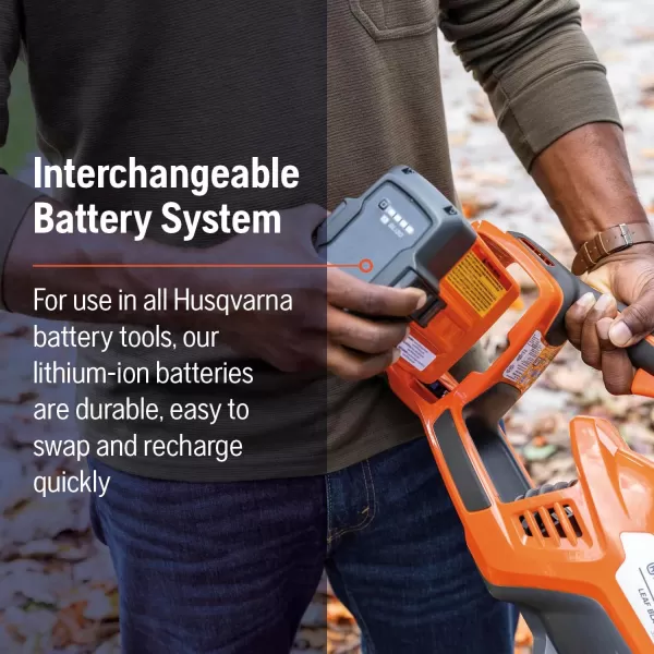 Husqvarna Leaf Blaster 350iB Battery Powered Cordless Leaf Blower, 200-MPH 800-CFM Brushless Leaf Blower, 40V Lithium-Ion Battery and Charger Included