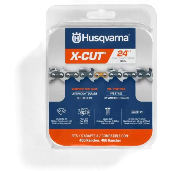 Husqvarna S83G-24 X-Cut S83G Chainsaw Chain, Grey