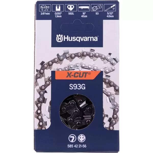 Husqvarna S93G-56 Chains, Orange/Gray, 16 inches