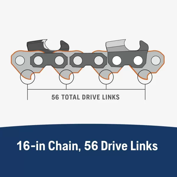 Husqvarna S93G-56 Chains, Orange/Gray, 16 inches