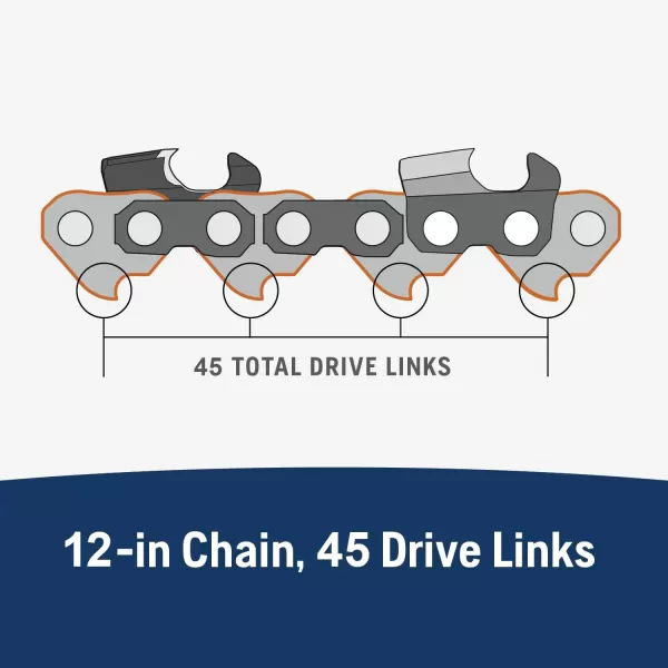 Husqvarna X-Cut S93G 14 Inch Chainsaw Chain, 3/8" Pitch, 050" Gauge, 52 Drive Link Chainsaw Blade Replacement, Pre-Stretched and Low Kickback, Gray