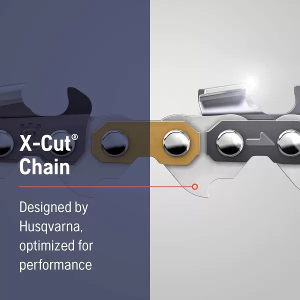 Husqvarna X-Cut S93G 14 Inch Chainsaw Chain, 3/8" Pitch, 050" Gauge, 52 Drive Link Chainsaw Blade Replacement, Pre-Stretched and Low Kickback, Gray