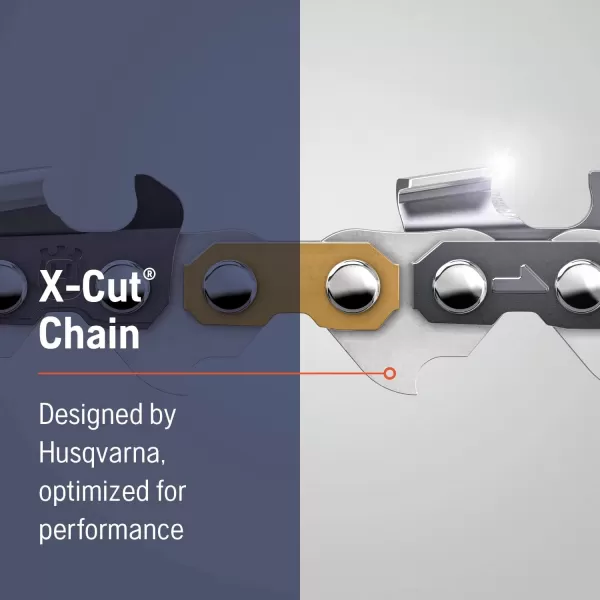 Husqvarna X-Cut SP33G 18 Inch Chainsaw Chain, 325" Pitch, 050" Gauge, 72 Drive Links, Pre-Stretched Chainsaw Blade Replacement with Superior Lubrication and Low Kickback, Gray