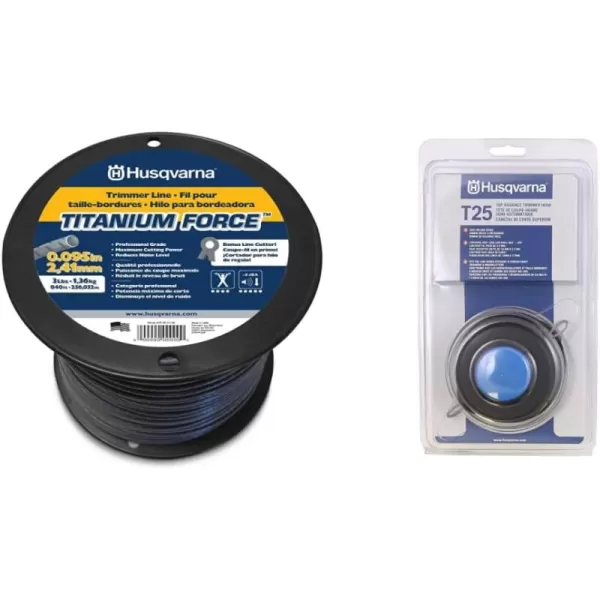 Husqvarna string trimmer line .095-Inch 840ft spool Titanium Force High efficiency Long life Faster acceleration