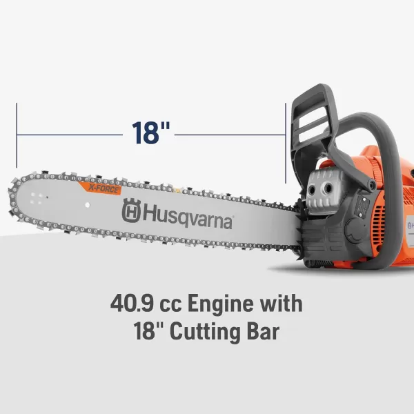 NEW Husqvarna 440 Gas Powered Chainsaw, 40-cc 2.4-HP, 2-Cycle X-Torq Engine, 18 Inch Chainsaw with Smart Start, For Wood Cutting and Tree Trimming