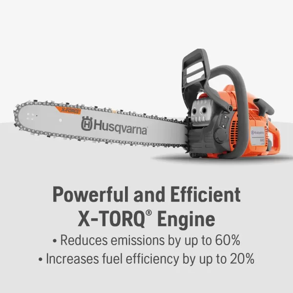 NEW Husqvarna 440 Gas Powered Chainsaw, 40-cc 2.4-HP, 2-Cycle X-Torq Engine, 18 Inch Chainsaw with Smart Start, For Wood Cutting and Tree Trimming