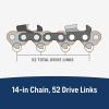 imageHusqvarna XCut S93G 14 Inch Chainsaw Chain 38quot Mini Pitch 050quot Gauge 52 Drive Link Chainsaw Blade Replacement PreStretched and Low Kickback Gray