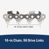 imageHusqvarna XCut S93G 16 Inch Chainsaw Chain 38quot Mini Pitch 050quot Gauge 56 Drive Link Chainsaw Blade Replacement PreStretched and Low Kickback GrayGrey
