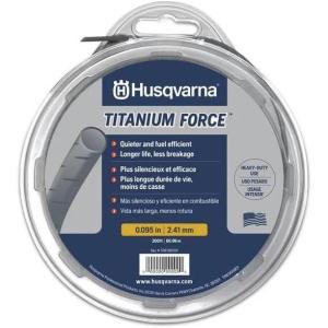 imageHusqvarna Titanium Force 0095Inch 840Foot Spooled String Trimmer Line Professional Grade Copolymer Weed Eater Line with Line CutterTrimmer line