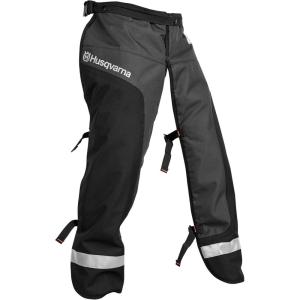imageHusqvarna 587160702 Functional Apron Chainsaw Chaps 38Inch Chainsaw Safety Equipment with 5 Layers Adjustable Belt and Gear Pocket Black