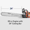 imageHusqvarna 460 Rancher Gas Powered Chainsaw 603cc 36HP 2Cycle XTorq Engine 24 Inch Chainsaw with Automatic Adjustable Oil Pump For Wood Cutting Tree Trimming and Land ClearingChainsaw