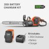 imageHusqvarna 970601202 350i 42V Power Axe Brushless LithiumIon 18 in Cordless Chainsaw KitBattery  Charger
