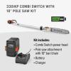 imageHusqvarna 970701205 330iKP LithiumIon Cordless Combi Switch with 10 in Electric Pole Saw KitChainsaw