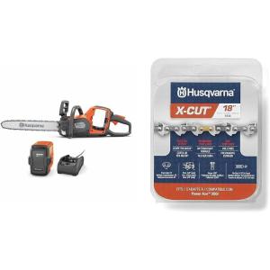 imageHusqvarna 970601202 350i 42V Power Axe Brushless LithiumIon 18 in Cordless Chainsaw KitBattery  Charger
