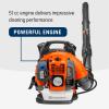 imageHusqvarna 150BT Gas Leaf Blower 51cc 216HP 2Cycle Backpack Leaf Blower 765CFM 270MPH 22N Powerful Clearing Performance and Ergonomic Harness System