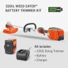 imageHusqvarna 970480104 320iL 40V WeedEater Brushless LithiumIon 16 in Straight Shaft Cordless String Trimmer KitBattery  Charger