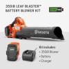 imageHusqvarna 970569904 350iB 40V LeafBlaster Brushless LithiumIon Cordless Leaf Blower KitBattery  Charger