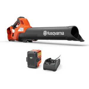 imageHusqvarna 230iB Battery Powered Cordless Leaf Blower 136MPH 650CFM Electric Leaf Blower with Brushless Motor and Quiet Operation 4 Ah Battery and Charger IncludedBattery  Charger
